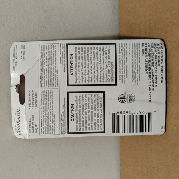 3/$15.00 SUNBEAM LED AUTOMATIC SENSOR NIGHT LIGHT NEW - Picture 2 of 2